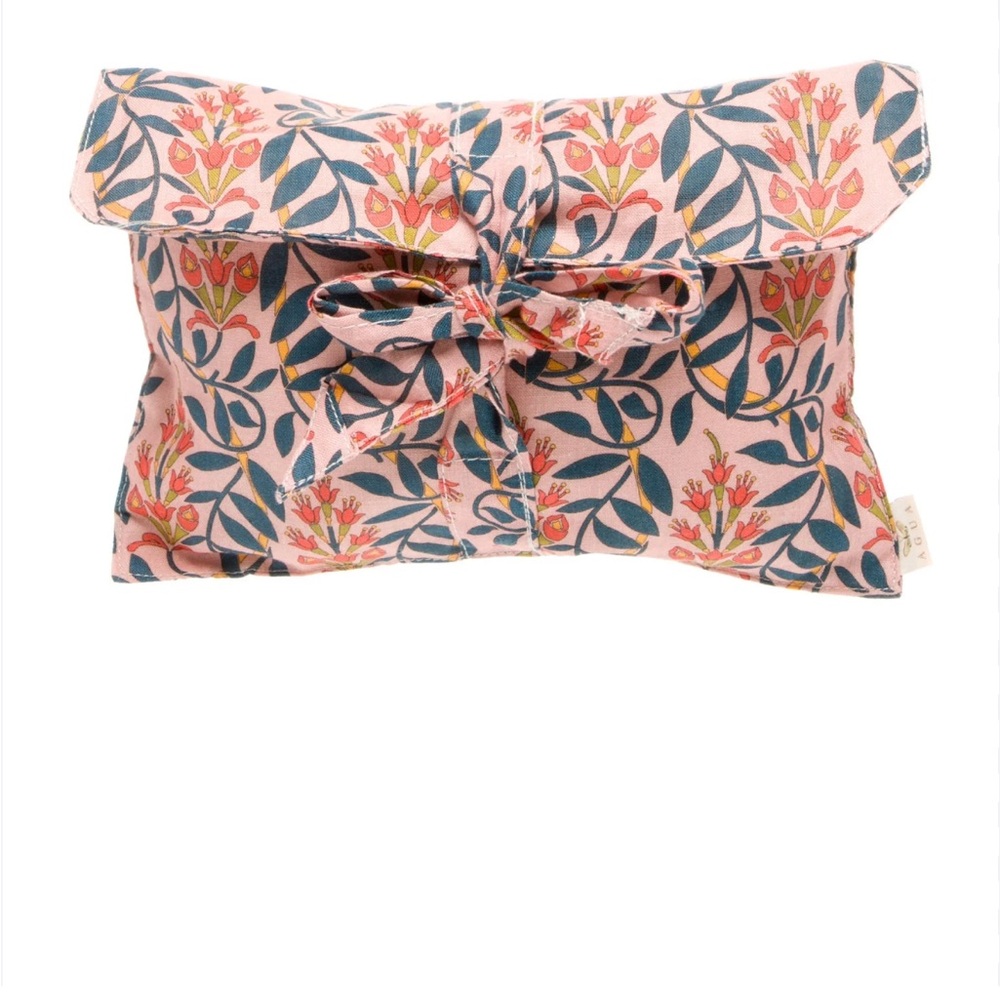Aqua Bendita Floral Printed Clutch Bag Retail $255 Quiet Luxury